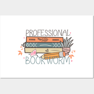 Professional bookworm World Book Day for Book Lovers Library Reading Posters and Art